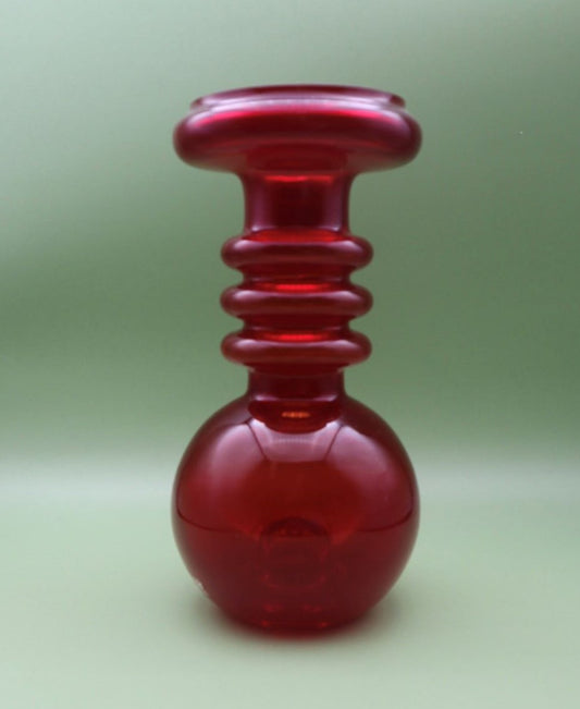 riihimaen-lasi-maljakko-1963-punainen