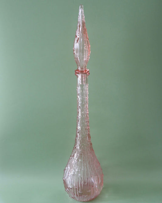 Empoli glassworks Genie glass bottle, pink