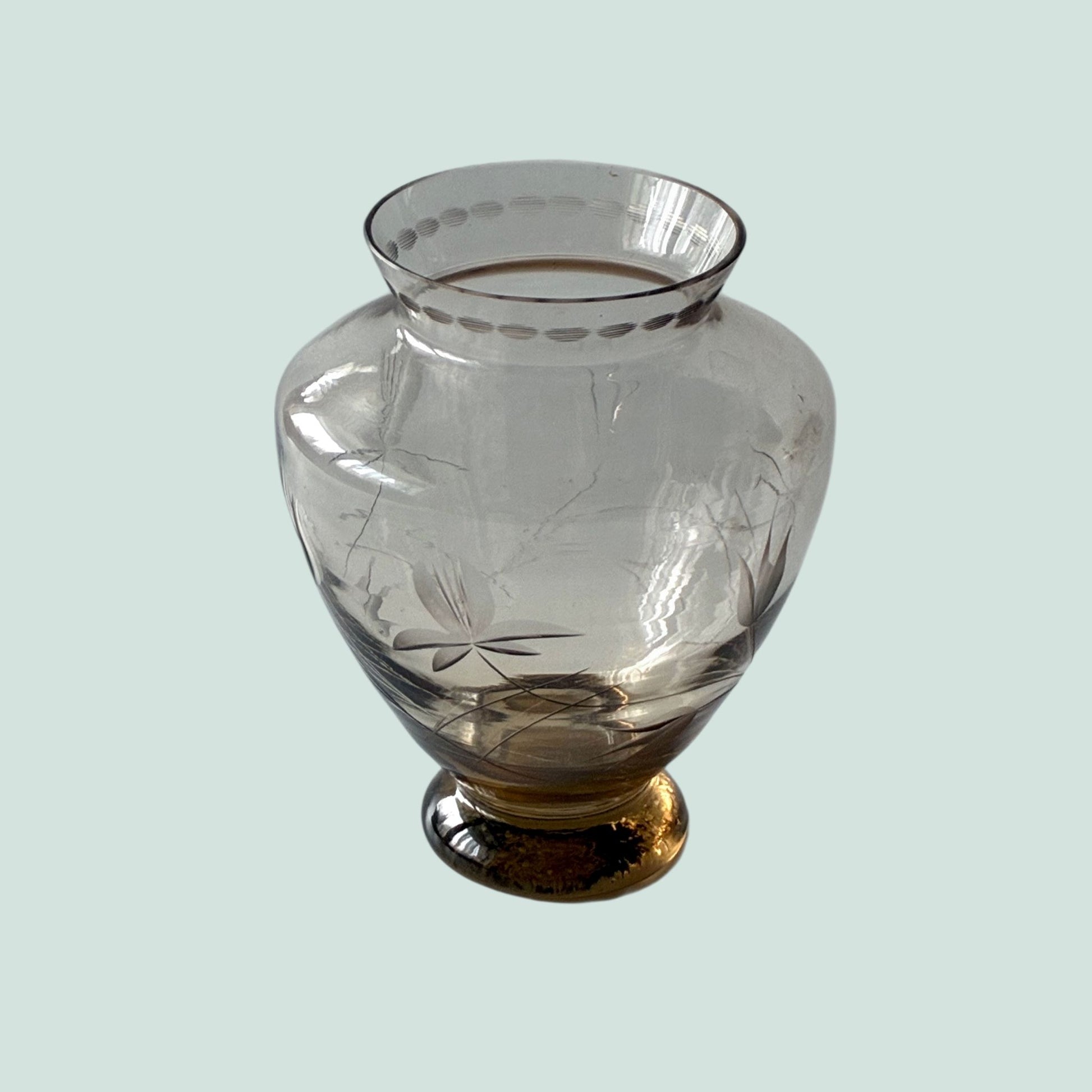 Vanha-hiottu-maljakko-kumela