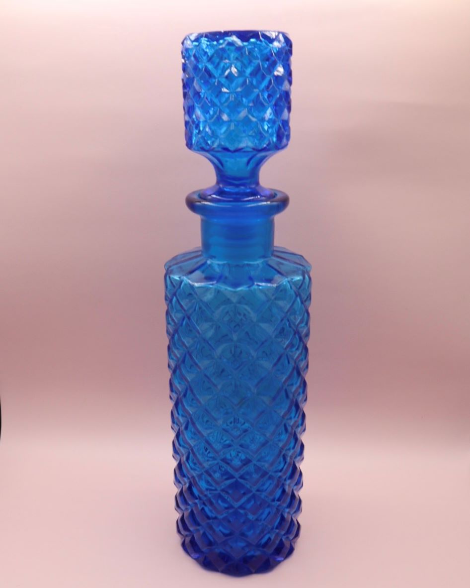 Empoli Glassworks blue turquoise carafe