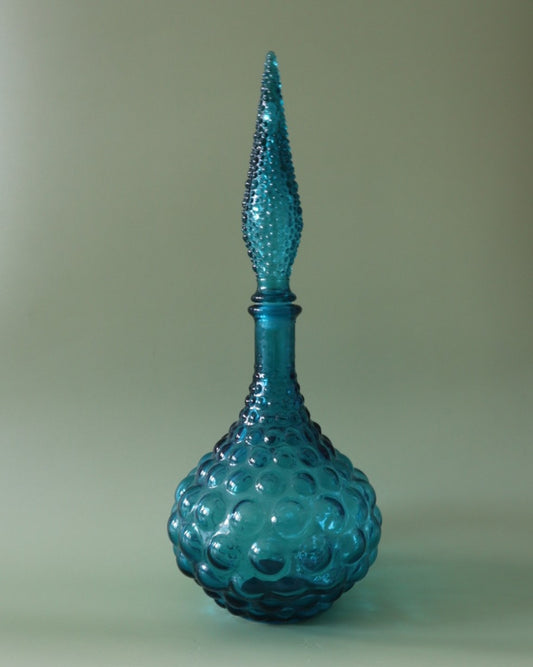 Empoli Glassworks genie bottle small, petrol blue