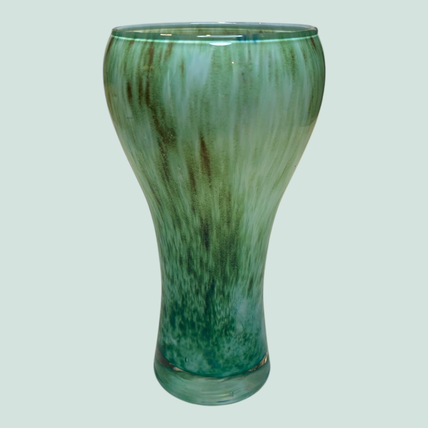 nuutajarven-lasi-pastoraali-maljakko-pieni-vihreanruskea